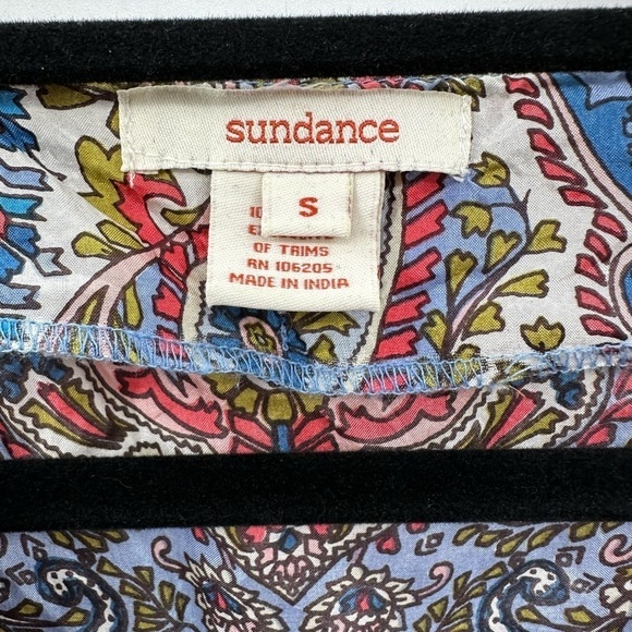 SUNDANCE PAISLEY SILK BEADED woman’s pullover blouse. SM - Picture 4 of 11
